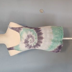 Vintage Stranded Y2K Tiedye Retro Punk Hippie Scoopneck Tunic Tank Top Festival